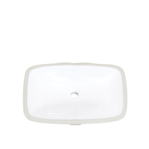 Altair 14.8'' White Ceramic Square Undermount Bathroom Sink with